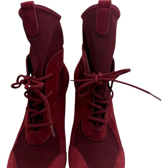 GIANVITO ROSSI Jenna Suede Paneled Stretch Knit Sock Boots In Brick Size 37 - Picture 6 of 14